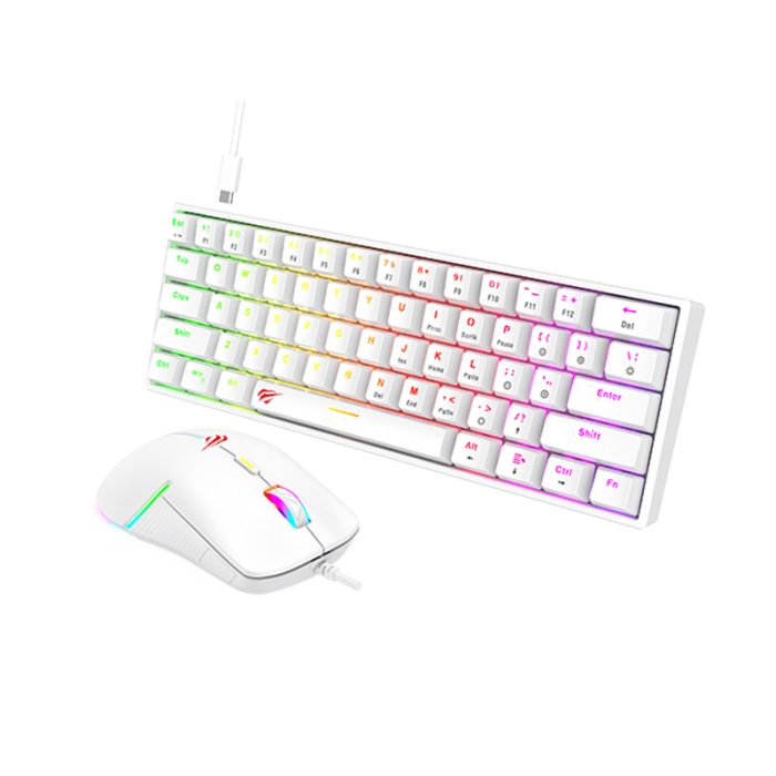 Gamenote RGB Backlit Gaming Keyboard and Mouse- White - Image 2